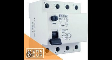 EMAT aardlekschakelaar 4P 40A 30mA kema-keur