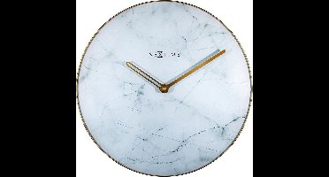 NeXtime Marble – Stille Wandklok – 40 cm – Glas/Metaal – Wit