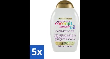 5 x OGX - Coconut Miracle Oil - Conditioner - Herstellend - Voor Beschadigd Haar - 385 ml - Haarkleur - Haarverzorging - Haarherstel - Haarversterking - Haarpluis