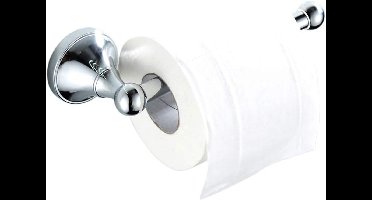 wc-rolhouder - gepolijst - messing - zonder deksel - wandmontage - 20L x 7,2B centimeter - Chroom
