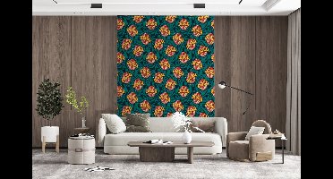 Behang - Fotobehang Groen - Disco - Patroon - Breedte 160 cm x hoogte 220 cm
