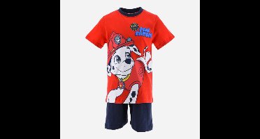 Nickelodeon Paw Patrol - Shortama - Maat 104 - Marshall - Pyjama - Rood met blauw