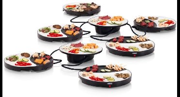 Princess Dinner4All 6 Personen - 103080 & 103082 Gourmetstel - Grill & Bakplaat - Extra lang 2 meter snoer - Vaatwasserbestendig - PFAS-vrij