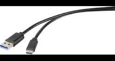 Renkforce RF-4599658 USB-kabel USB 3.2 Gen1 USB-A stekker, USB-C stekker 0.50 m Zwart