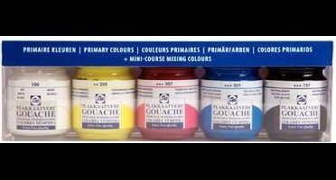 Talens plakkaatverfset Primaire Kleuren 5X50 ml