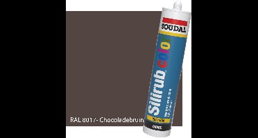 Siliconenkit Sanitair - Soudal - Keuken - Voor binnen & buiten - RAL 8017 Chocolade Bruin - 300ml koker