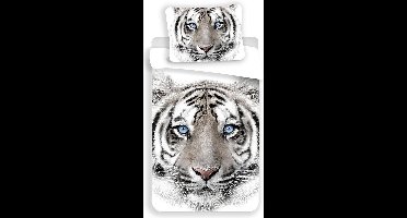 Animal Pictures Witte Tijger - Dekbedovertek - Eenpersoons - 140 x 200 / 70 x 90 cm - Katoen