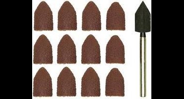 Proxxon Micromot 28 987 10-delige Schuurdoppen, normaal korund met gereedschapsdrager afm. 13 x 9 mm Schacht-Ø 3 mm Korreling Elk 5x K80 en K150 1 stuk(s)