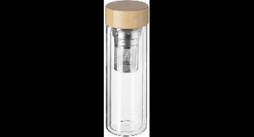 Secret de Gourmet Theefles met filter - dubbelwandige theebeker met zeef - 400 ml
