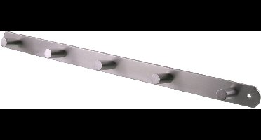 IMPRESSO design kapstok met 5 haken, geheel in rvs