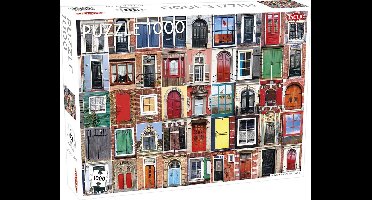 Tactic Dutch Windows and Doors – Puzzel – 1000 stukjes – Nederlandse Architectuur – Kleurrijke Gevels en Patronen – Hoogwaardige Scandinavische Kwaliteit