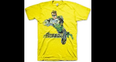 DC Comics Green Lantern Heren Tshirt -L- Distressed Geel