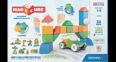 Geomag MagiCube 4 Vormen Blokken Wereld Recycled - Magnetische Bouwblokken - 32-delig - Vanaf 3 jaar