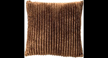Dutch Decor MART - sierkussen 45x45 cm - zacht ribfluweel - gerecycled - Tobacco Brown - bruin - Inclusief binnenkussen - Luxe kussens voor woonkamer & bank