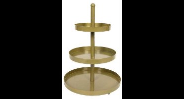 Cookinglife Etagère - 3-Laags Serveertoren & Taartplateau - Cake Stand Metaal Goud - Demonteerbaar Chique - Ø 15/20/25 cm, 35 cm Hoog