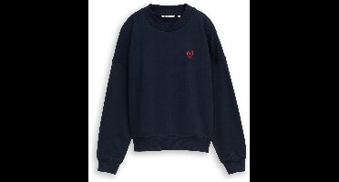 Tom Tailor Denim - Sweatshirt met hartdetail - Maat L - sky captain blue