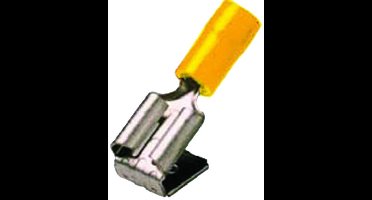 Intercable Q-serie DIN geïsoleerde vlaksteekhuls 4-6 mm² 6,3x0,8 + aftakking - geel per 100 stuks (ICIQ6FHA)