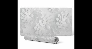 Vinyl bureauonderlegger met stijlvolle bloemenspiraalprint 100x50 cm