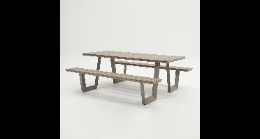 Vita Massa rechthoekige picknicktafel taupe