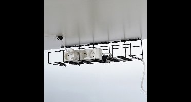 Kabelorganizer voor onder het bureaublad, metaal, zwart