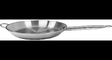 Mega-M Professionele Koekenpan XXL - Ø 36 cm - RVS - Sandwichbodem - Met Extra Handgreep - Geschikt voor Inductie, Gas en Keramisch - Koude Greep