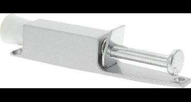 Starx Deurvastzetter Lang - 165 x 30 mm - Verzinkt - Voor Voetbediening - Metalen Gegoten Kast en Achterplaat - Rubber Stopvoet - Krachtige Veer - Zwarte Voetknop - Binnen & Buiten