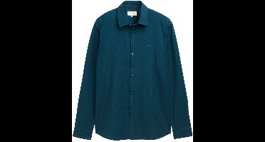 Tom Tailor Denim - Regular fit overhemd met geborduurd logo - Maat S - deep pond green