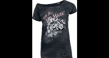 Alice In Wonderland Cheshire Cat - We're All Mad Here Dames T-shirt - zwart - XL