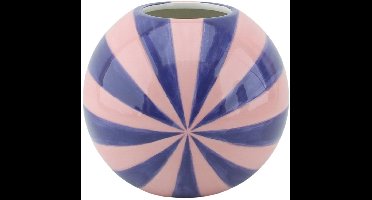 Housevitamin Vaas - Bloemenvaas Swirl - Dolomiet - Roze/Violet - 20x20x17cm