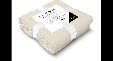 Zydante Dekbedovertrek Set 140x220 cm - Dekbedhoes met 1 Kussensloop - Mousseline - Zand