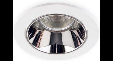 Groenovatie Inbouwspot Rond - Kantelbaar- Ø 85 mm - Wit - Chroom