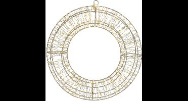 Krans/lichtkrans - warm wit - D38 cm - metaal - kerstverlichting - verlichte kerstkrans