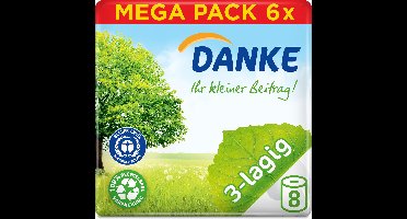 DANKE Toiletpapier 3-laags - 6x8 rollen - voordeelverpakking