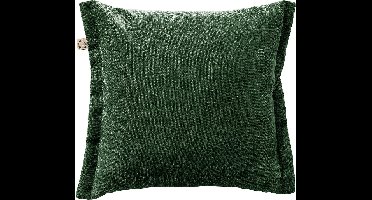 Dutch Decor LEWIS - Sierkussen 45x45 cm - fluweel - met sierrand - Mountain View - donkergroen - Inclusief binnenkussen - Luxe kussens voor woonkamer & bank