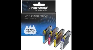 PrintAbout - Inktcartridge / Alternatief voor de Brother LC-1100BK / 4 Kleuren