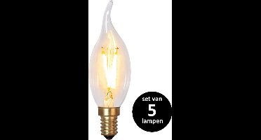 Soft Glow Kaarslamp met tip - E14 - 0,5W - set van 5