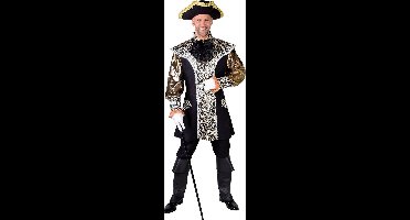 Magic By Freddy's - Middeleeuwen & Renaissance Kostuum - Opvallende Markies Son Et Lumiere - Man - Zwart, Zilver - Small - Carnavalskleding - Verkleedkleding