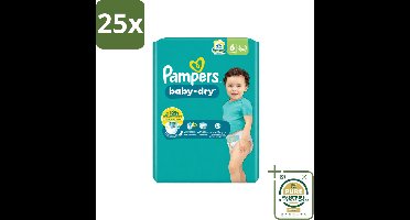 25 x Pampers – Luiers – Baby Dry Maat 6 – 22 Luiers - Wasstrips - Baby Luier - Droge Luier - Luier Voor Baby - Luier Maat 6 - Lekbescherming