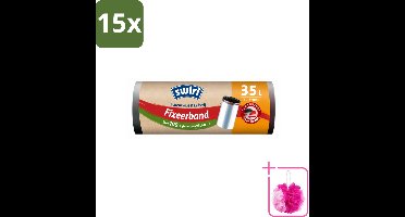 15 x Swirl – Pedaalemmerzakken – 35 L – Fixeerband – 10 zakken - Bulkverpakking - Emmerzak - Douchemop - Emmerzak 35 l