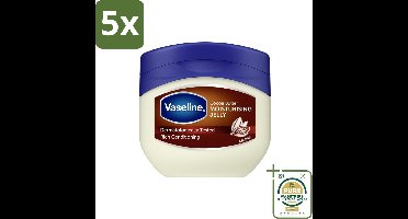 5 x Vaseline – Moisturising Jelly – Cocoa Butter – Verzorgend - 100 ml - Wasstrips - Huidverzorging - Vochtigheid - Huidbarrière - Huidglans - Droge Huid