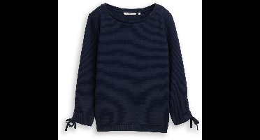 Tom Tailor Denim - Slim fit sweatshirt met gerimpelde mouwen - Maat XS - sky captain blue