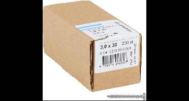 Hoenderdaal Spaanplaatschroef RVS-A2 cilinderkop PZ-1 3.0X30 (per 200 stuks)