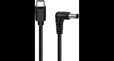 Goobay USB-C naar DC-kabel 1,5 m 5 V 3 A 15 W, DC-stekker 5,5 x 2,5 mm, voor router en camera, met haakse hoekstekker