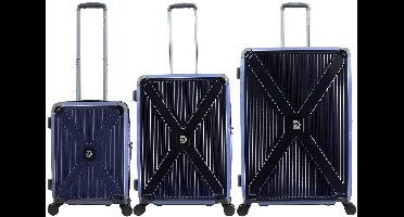 Discovery Crossroad Harde koffer set / Trolley set / Reiskoffer set - (S/M/L) Blauw - Blauw / Set