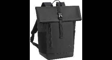 Riva Case, Laptop Rugzak 14 Eden ECO Serie Roll-Top Waterafstotend 17L, Zwart