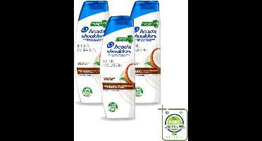 3 x Head & Shoulders - Anti-Roos Shampoo - Intense Hydration - Met Kokosolie - 285 ml - Grootverpakking - Vaatwasstrips - Anti-roos Shampoo - Roosvrij Haar - Gezonde Hoofdhuid - Kokosolie Shampoo - Hydraterend Shampoo