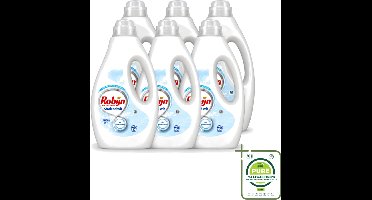 6 x Robijn – Vloeibaar Wasmiddel – Stralend Wit – 20 wasbeurten - Grootverpakking - Vaatwasstrips - Wit Wasmiddel - Stralend Wit - Wasmiddel Voor Witte Kleding - Wasmiddel Met Witversterker - Frisse Geur Wasmiddel