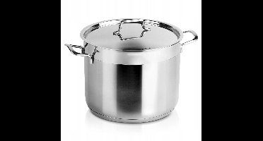 RVS Kookpan 10L, 26cm, Geschikt voor Inductie, met Deksel