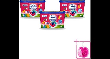 3 x Color Reus - 3+1 Power Caps - Gekleurde Was - 14 Wasbeurten - Bulkverpakking - Kleurbehoud - Douchemop - Wasmiddelcapsule