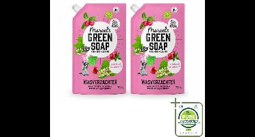 2 x Marcel’s Green Soap – Wasverzachter – Patchouli & Cranberry - Navulling – 750 ml - Grootverpakking - Vaatwasstrips - Wasverzachter - Navulling - Patchouli - Cranberry - Wasverzachter Navulling
